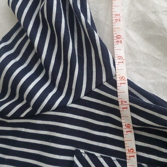 Eclipse Black and White Stipped Knit Belted Button Down Shirt Dress Size Medium - Picture 9 of 12